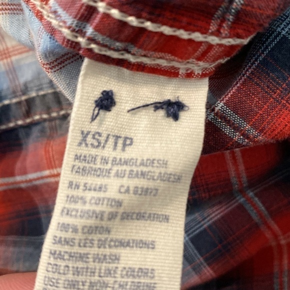 American Eagle Outfitters full snap button up longsleeve plaid pocket shirt xs - Picture 11 of 13